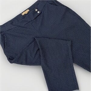 Hope & Harlow Navy Blue White Patterned‎ Ankle Pants Women's XL